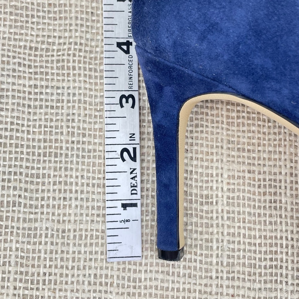 Adrienne Vittadini Blue Suede Scalloped Ankle Strap Heels AV-NENI Womens 10M - Picture 6 of 13